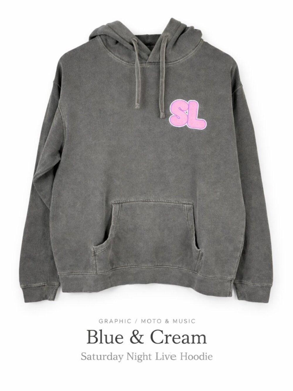 Blue & Cream SNL Hoodie Gray Graphic Sweatshirt Saturday Night Live M